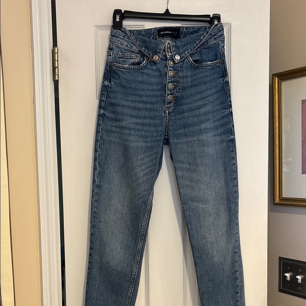 The Kooples High Rise Blue Jeans with Classic Indigo Dye